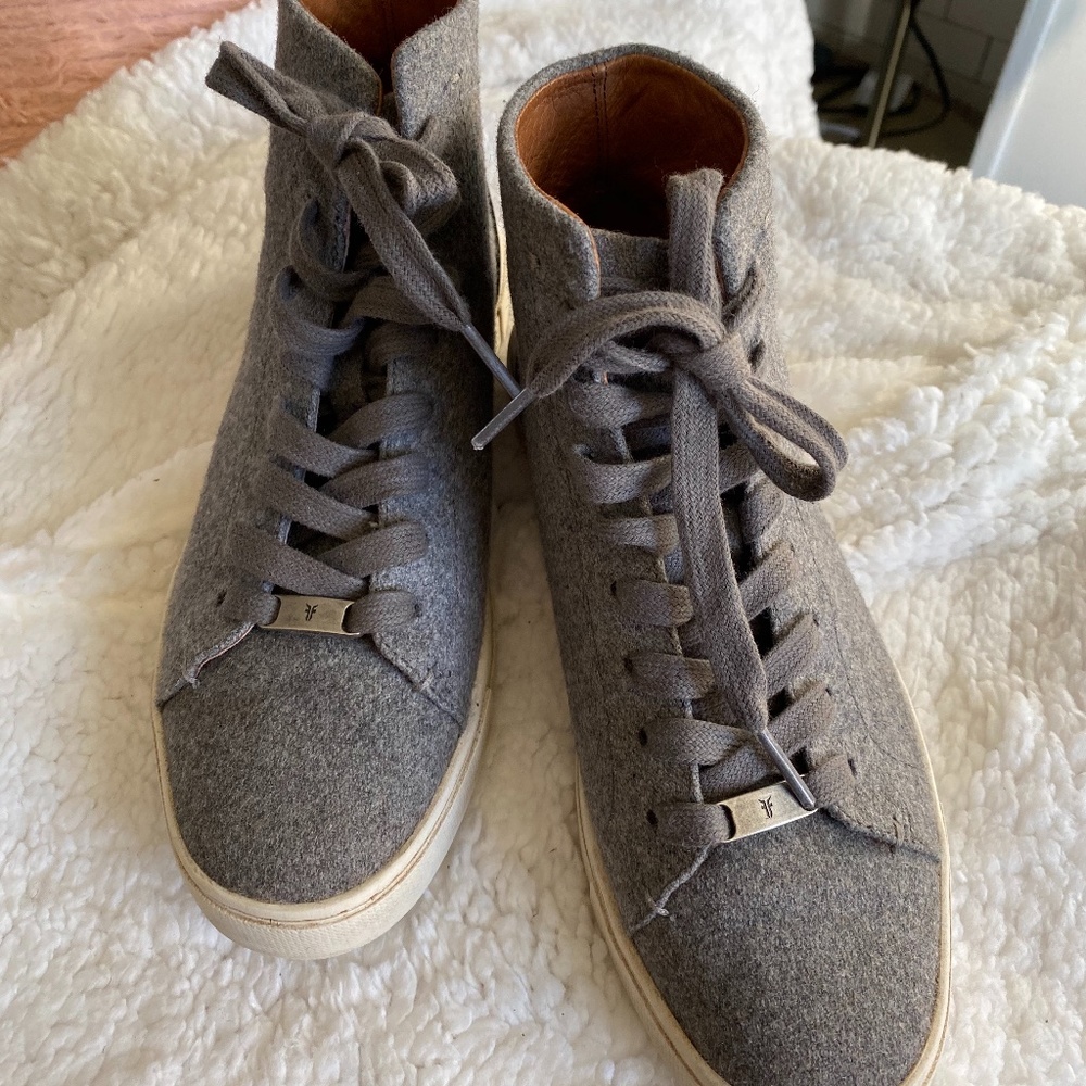 Frye Grey Wool Ivy High Top sneakers size 6.5 - Picture 3 of 7